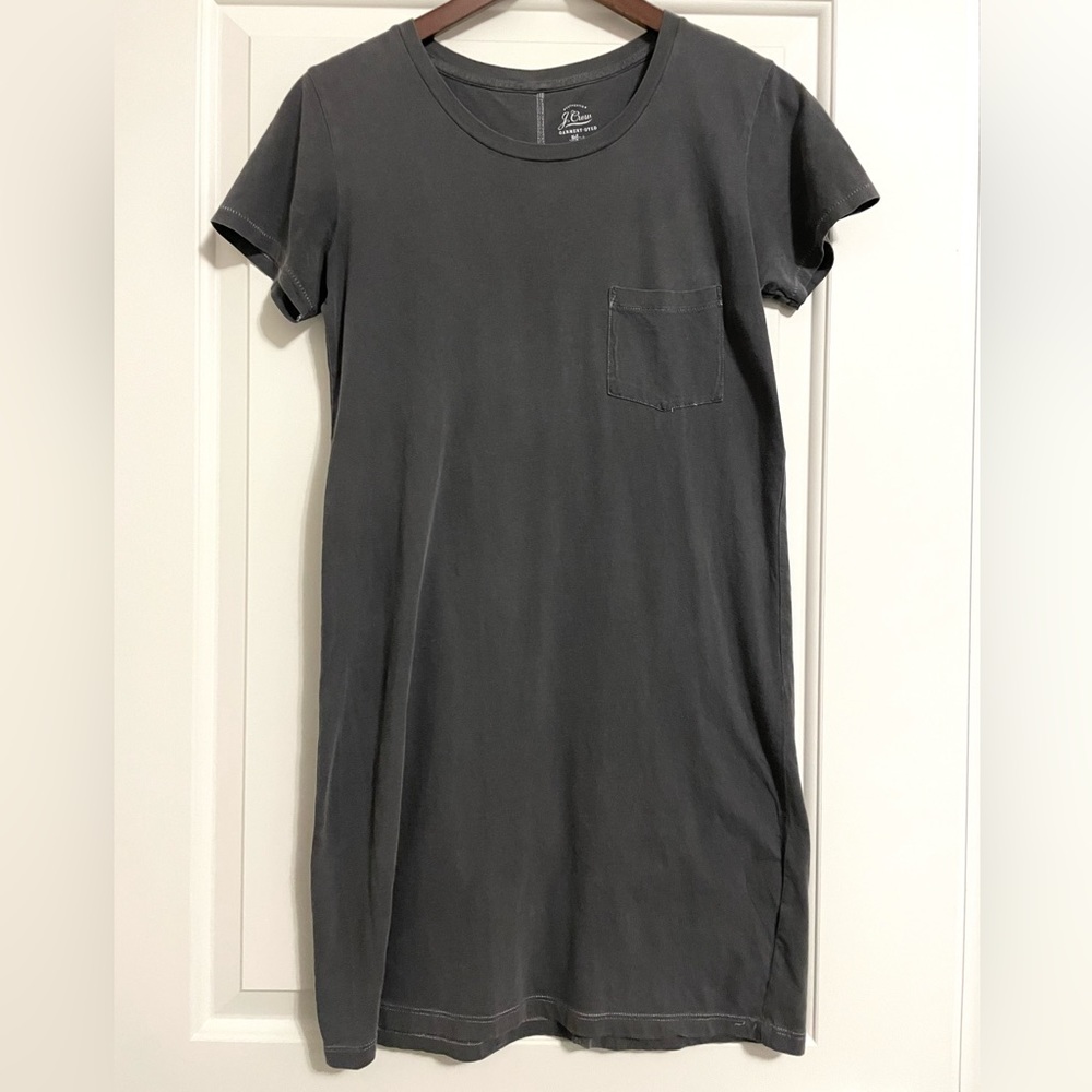 J. Crew T-Shirt Dress with Pocket in Charcoal Gray
